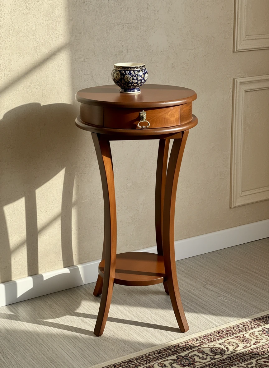 میز تلفن تک کشو گرد