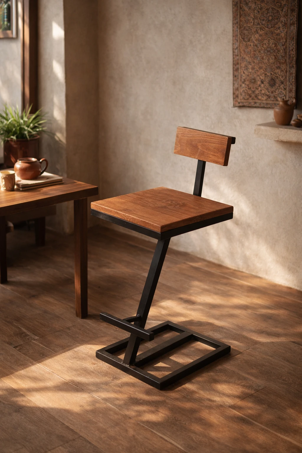 صندلی اپنی چوب و فلز کد :CIL50096